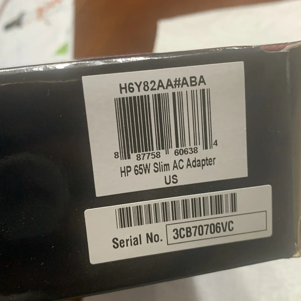 Hp 65w slim AC adapter new in box